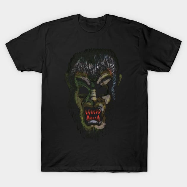 Dark-eyed Wolf Man T-Shirt by MalcolmKirk